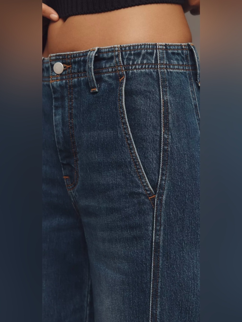 NWT The Lex High-Rise Relaxed Tapered Jeans by Pilcro 30 dark denim anthropology - Picture 4 of 8